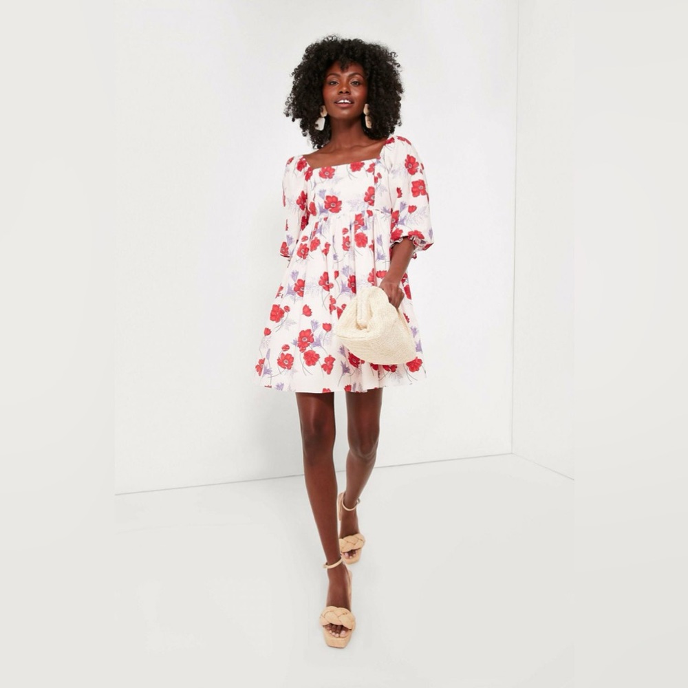 Hyacinth House by Tuckernuck Pink Floral Square Neck Veronica Mini Dress NWT